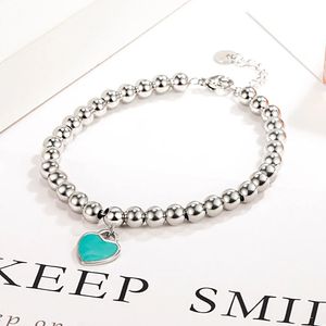 Anklets 925 Sterling Silver Shiny Ball Heart Brand Bracelet For Women Luxury Quality Jewelry Accessories Wholesale GaaBou 231102