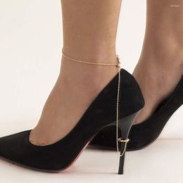 Bracelets de cheville en métal pour femmes, bijoux de pied, talons hauts, Sexy, Bracelet de cheville sur la jambe, sandales, chaîne de chaussures, accessoires