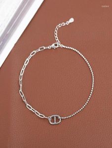 Aniklettes Fashion Brand Designer Real 925 Siltling Silver Elegant Animal Nez Shape Femme Bracelet de cheville3888055