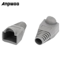 Anpwoo 10pcs Ethernet gris caoutchouc rj45 bottes de connecteur couverture du boîtier protecteur 50 pièces