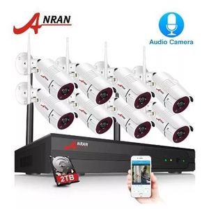 ANRAN 1080P 8CH NVR Enregistrement Audio Vision Nocturne Extérieure Caméra CCTV Système De Surveillance Vidéo - Blanc