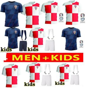 Camisetas de fútbol de Croacia Colores clásicos de rojo, blanco y azul 24 25 MODRIC MAJER Croatie GVARDIOL KOVACIC SUKER HOMBRE KIT para niños Versión para fanáticos Camiseta de fútbol de Croacia T