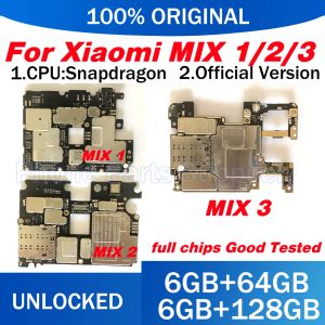 Antenne pour Xiaomi Mi Mix 12 3 Carte mère Original Clean Remplacé Boîte Construction par carte logique Full Chips Android OS MIUI installé 128g