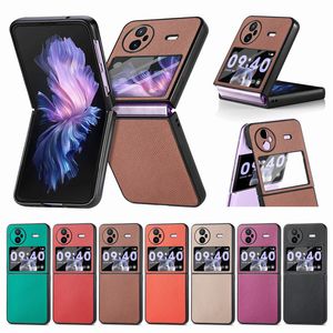 Étui en cuir pliant anti-empreintes digitales pour VIVO X Flip Touch Slim And Fit Shell Cover avec film en acier