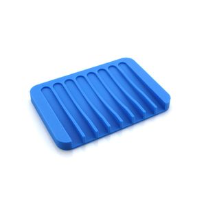 Anti-skid Silicone Soap Dish Holder Tray Storage Rack Plate Box Bath Shower Container Bathroom Accessories W0169