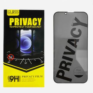 Verre anti-écran de confidentialité Anti-Spy Téléphone Anti-Glare Téléphone Tempiètement Verre de colle pleine de colle pour iPhone 15 15pro 15Plus 15 Pro Max 14 13 12 11 x xr XS 6 7P 8 8PLUS