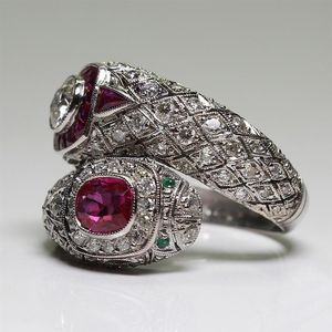 Antique Art Déco 925 Sterling Silver Ruby White Sapphire Ring Anniversaire Cadeau Dites Taille 5 -122666