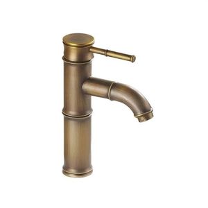 Robinet de salle de bain en bambou antique finition bronze lavabo robinet d'eau mitigeur276N