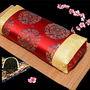 Antique style chinois Patchwork soie Satin taie d'oreiller de luxe maison décorative Rectangle cou taie d'oreiller