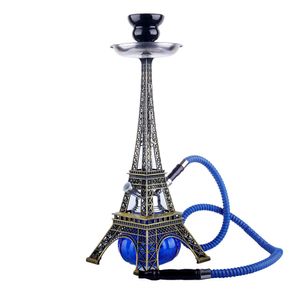 Antique tour Eiffel forme narguilé avec double tuyau ensemble complet bouilloire à cigarettes arabe fumer pipe à eau shisha argent rouge marron tours