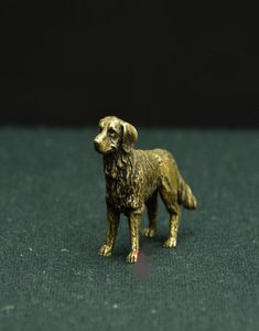 antique statue en laiton pur sculpture en cuivre ORNEMENT Statut de chien religieux Figurine de chien vintage Chines DogAnimal Sculpture4598042