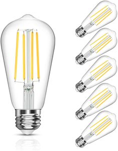 Bombillas LED antiguas vintage, ST64 2W 4W 6W 8W Edison bombilla LED luz diurna blanca 4000k, bombillas de filamento LED de base media E26