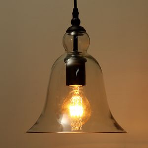 Lámparas colgantes Estilo vintage antiguo Pantalla de cristal Lámpara de techo Accesorio Americano moderno Loft campana de cristal Luces de araña retro