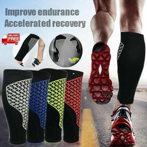 Antidérapant Sport Compression Jambe Manches Basketball Football Veau Soutien Courir Protège-tibia Vélo UV Protection Coude Genouillères