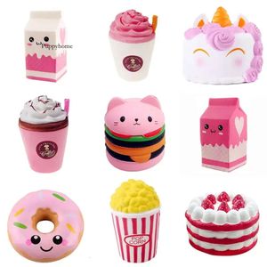 Antistress Squishy Hamburger Milkshake Squshe Donut Toys Stress Relief Anti-Stress Blagues pratiques surprise SQUSHY Gift 0418