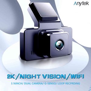 Caméra de tableau de bord Anytek A39 WIFI FHD 1080p 2k avant arrière 2 objectif de caméra voiture dvr voiture intelligente dvrs Vision nocturne automatique 24H moniteur de stationnement