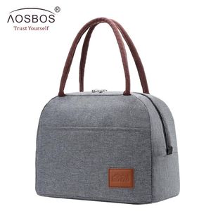 Aosbos Fashion Portable Cooler Lunch Bag Térmico Aislante Travel Food Tote Bags Food Picnic Lunch Box Bag para Hombres Mujeres Niños MX202778