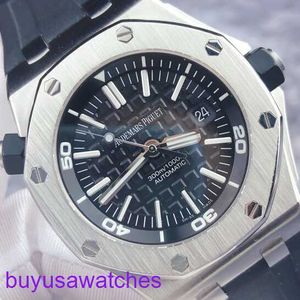 AP Wrist Watch Montre Royal Oak Offshore Series 15703st Black Plate Précision Steel Sports Mens Automatic Mecking Diving Watch