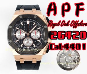 APF 26420 roy Montre de luxe pour homme cal.4401 43 mm avec mouvement chronographe mécanique avec bracelet à dégagement rapide, dernière technologie CNC, montre de plongée avec technologie de boîtier