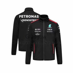 Vêtements Vêtements de moto 2023 Petronas Imprimé Formule 1 Fans de voiture Racing Team Vêtements Veste Coupe-vent Garder au chaud Fermeture éclair noire Lnsert S