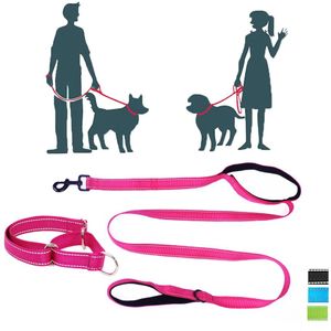 Ropa mascota perro martingala collar correa traje.Caminata diaria de entrenamiento sin tirones.Plomo de calidad premium con asas dobles.Talla mediana a extragrande