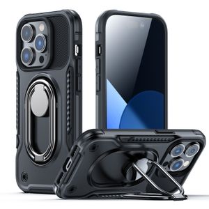 Apple Phone Cases pour iphone 14 plus Pro Max Fall Protection Case avec porte-anneau Rotation en alliage de zinc Support de téléphone portable Antichoc Durable Man Armor Back Cover