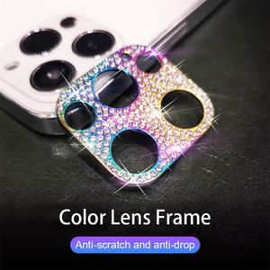 Apple Phone Metal Diamond Camera Protector Película de lente colorida para iPhone 12 Pro Max Mini 11 Cubierta protectora de lente de cristal GLITTER