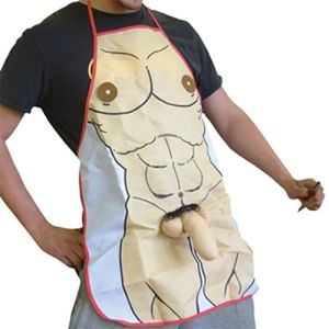 Delantales Delantales divertidos Novedad 3D Hombre desnudo Delantal de cocina para disfraces para amantes del diseño de regalo Regalo 201007
