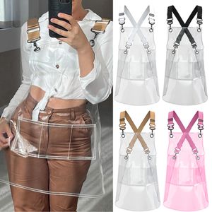 Aprons TPU Transparent Apron for Barber Chef Kitchen Baking Painting Oil-proof Aprons Fashion Men Women Antifouling Work Apron 230625