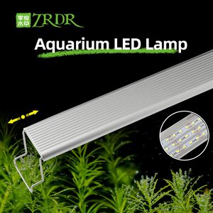 rium LED Light Super Slim Fish Tank tic Planta Crecer Iluminación Impermeable Brillante Clip Lámpara Azul Y200917