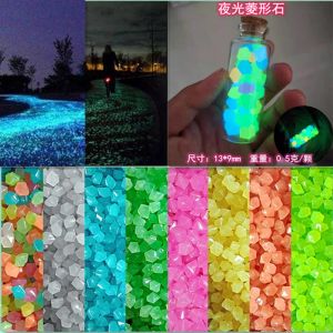 Acuarios brillan en las piedras oscuras 300/500/1000pcs Decoración de jardín Pebbles Luminous Stone Glow in Dark Pebbles Fish Tank Decorativo