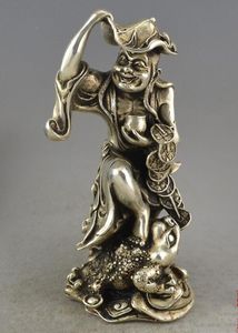 Argent Mythe Richesse Huit Immortels Symbole D'or Crapaud Spittor Liu Hai