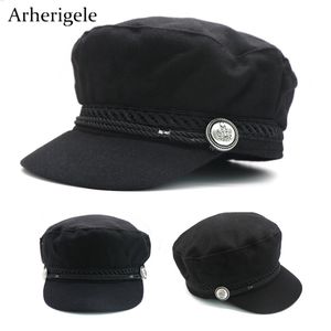 Arherigele – casquettes de Baseball noires pour femmes, 2 pièces, casquette plate Vintage, chapeau de soleil décontracté, Snapback, Style anglais Hip Hop, 2021