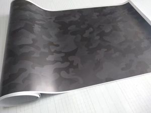 Arictic Noir Gris Camo Vinyle Wrap autocollant Camouflage Car Wrap couvrant feuille avec bulle d'air taille libre 1.52 x10m/20m/ 30m/Roll