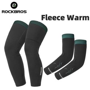 Calentadores de piernas Rockbros Otoño Invierno Ciclismo Pierna Manga Hombres Mujeres A prueba de viento Fleece Brazo Pierna Calentador Ciclo Deportes Mangas Legging Equipo de bicicleta 231201