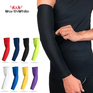 Bras Jambières WorthWhile Sports Compression Sleeve Basketball Cyclisme Warmer Summer Running Protection UV Volleyball Sunscreen Bands 230613