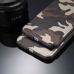 Carie de camouflage vert de l'armée pour iPhone 11 12pro 13 Pro Max SE 2020 x xr xs max 6 6s 7 8 Plus couverture arrière en silicone Soft TPU pour la couverture de téléphone vert de l'armée