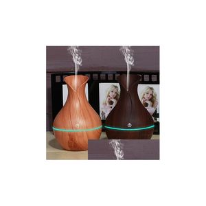 Aromathérapie Électrique Humidificateur Arôme Huile Diffuseur Trasonic Bois Air Usb Cool Mini Mist Maker Led Lumières Pour Bureau À Domicile Drop Deliv Dhb61