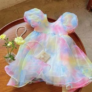 Arrivée filles mode robe en mousseline de soie élégante fleur florale printemps été princesse robe robes pour femmes 220707