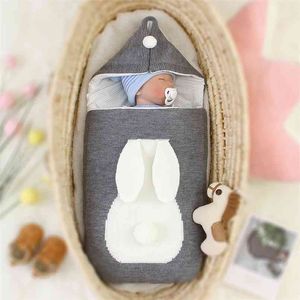 Llegada Invierno Bebé Niño Niña Nacido Swaddle Conejo Diseño Saco de dormir para accesorios para bebés 210528