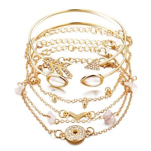 Flecha pulsera multicapa brazalete Diamante Cadenas de oro envuelve pulsera de mujer brazalete joyería de moda voluntad y regalo de arena