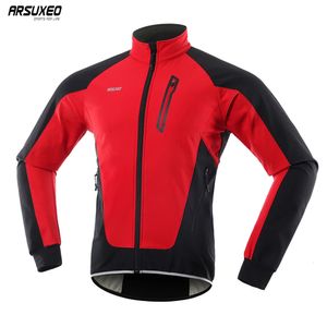 Arsuxeo hommes Veste de vélo d'hiver Thermal Bike Bike Coat Windproofproofl Bicycle Jersey Cycling Vêtements Réflexion 240129