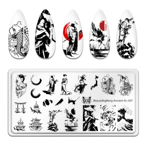 Art BeautyBigbang Anime Thème Nail Emploie Plaque de dessin animé Japanes Image DIY Template de gabarit d'art de nail en acier inoxydable