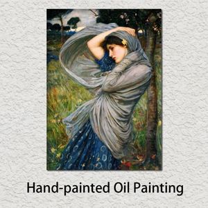 Arte pintura al óleo retrato Boreas John William Waterhouse lienzo pintado a mano mujeres obra de arte para comedor 307T