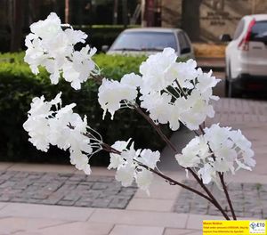 Flor de cerezo artificial Guirnalda de flores falsas Blanco Rosa Rojo Púrpura Disponible 1 MPcs para la decoración de la boda DIY 0423