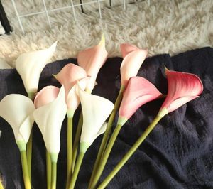 Artificielle fausses fleurs feuille Calla Floral mariage Bouquet fête décor à la maison hortensias en soie pas cher décoration florale pour la maison 201918406198