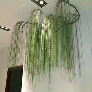 Gazon artificiel Simulation laisser suspendu 55Cm plantes feuille décoration de fête en plastique fleur vert mur accessoires pelouse décorative