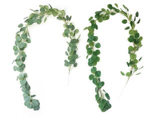 Artificial Verde Eucalipto Vines Rattan Fake Plantas Ivy Guirnalda Decoración de la pared Jardín Vertical Decoración de la boda