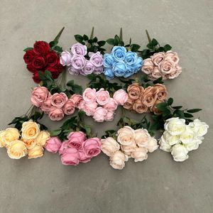 Bouquet de roses artificielles pour décorations de maison et de mariage