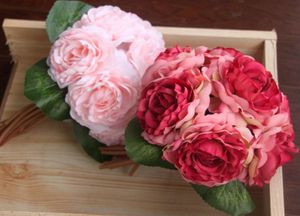 Bouquet De mariée en cascade De roses artificielles, fleurs De camélia, Bouquet De mariage, ruban De soie, nouveau Buque De Noiva2553340